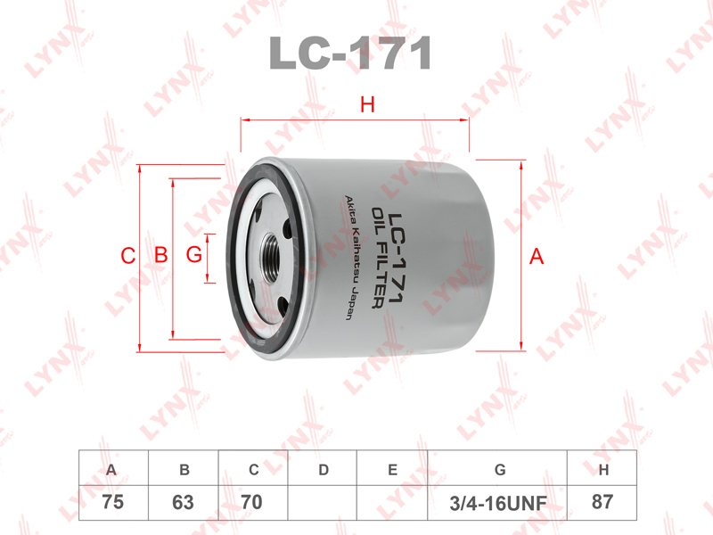 LYNXautoФильтрмасляныйарт.LC171