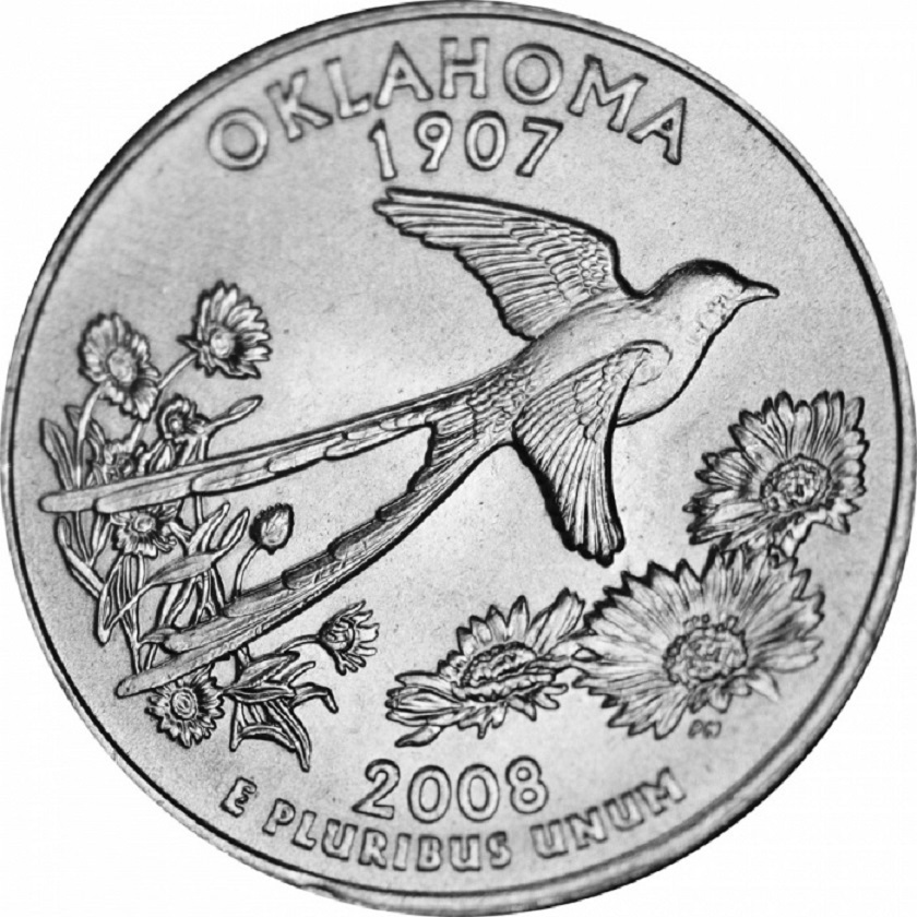 Монеты сша номинал. Сша 25 центов 2008 оклахома. монета доллар сша 25 центов. центы сша монеты. сша 25 центов 1977 p.
