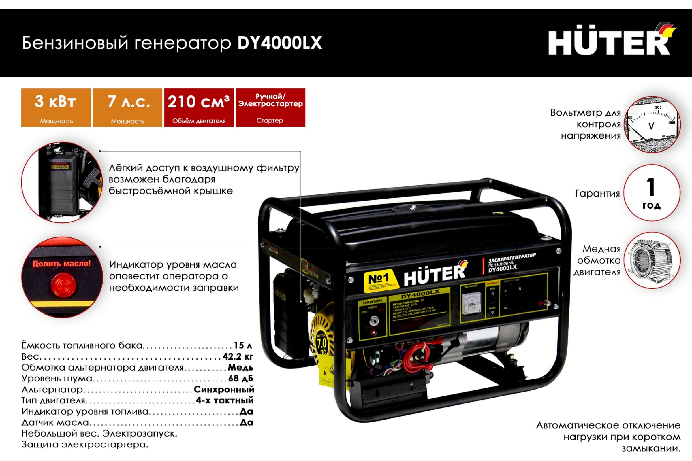 Бензогенератор huter dy4000l схема