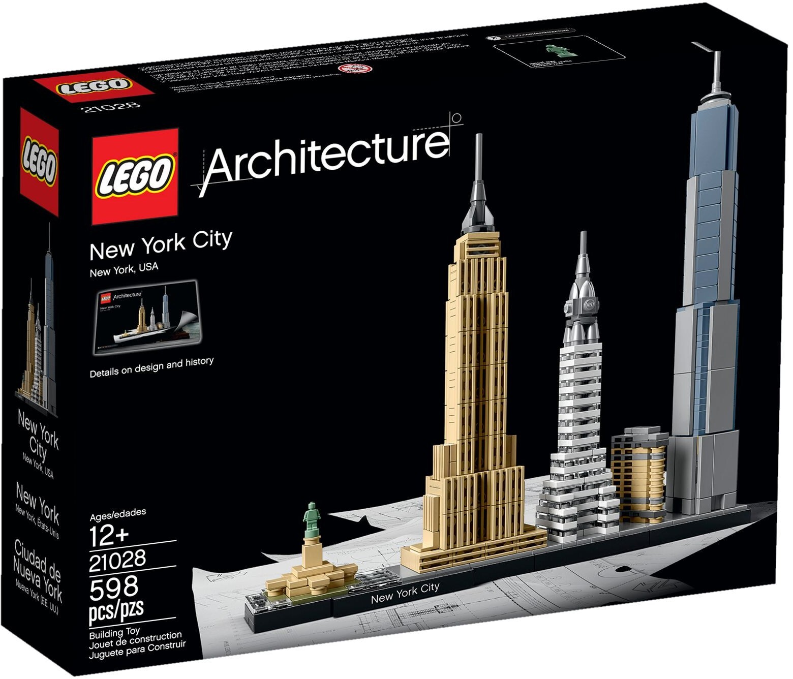 Конструктор LEGO Architecture Коллекция небоскребов Нью-Йорка 21028 -  купить с доставкой по выгодным ценам в интернет-магазине OZON (593770187)