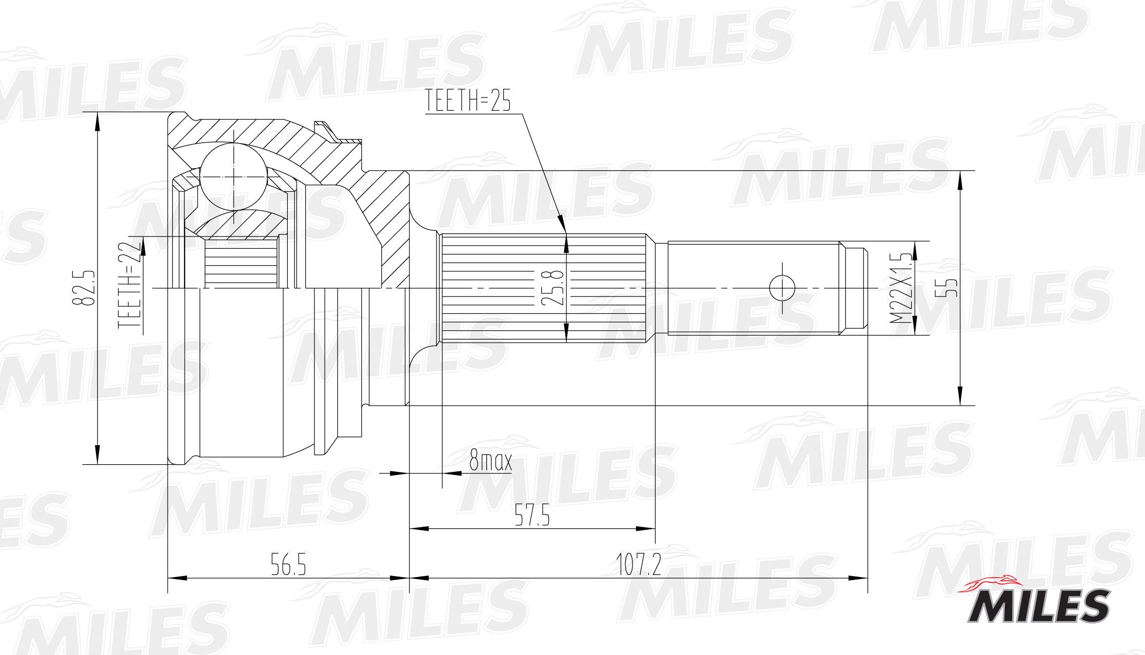 ШРУС NISSAN ALMERA N15/SUNNY N14 1.4-2.0D 90-00 нар. GA20282