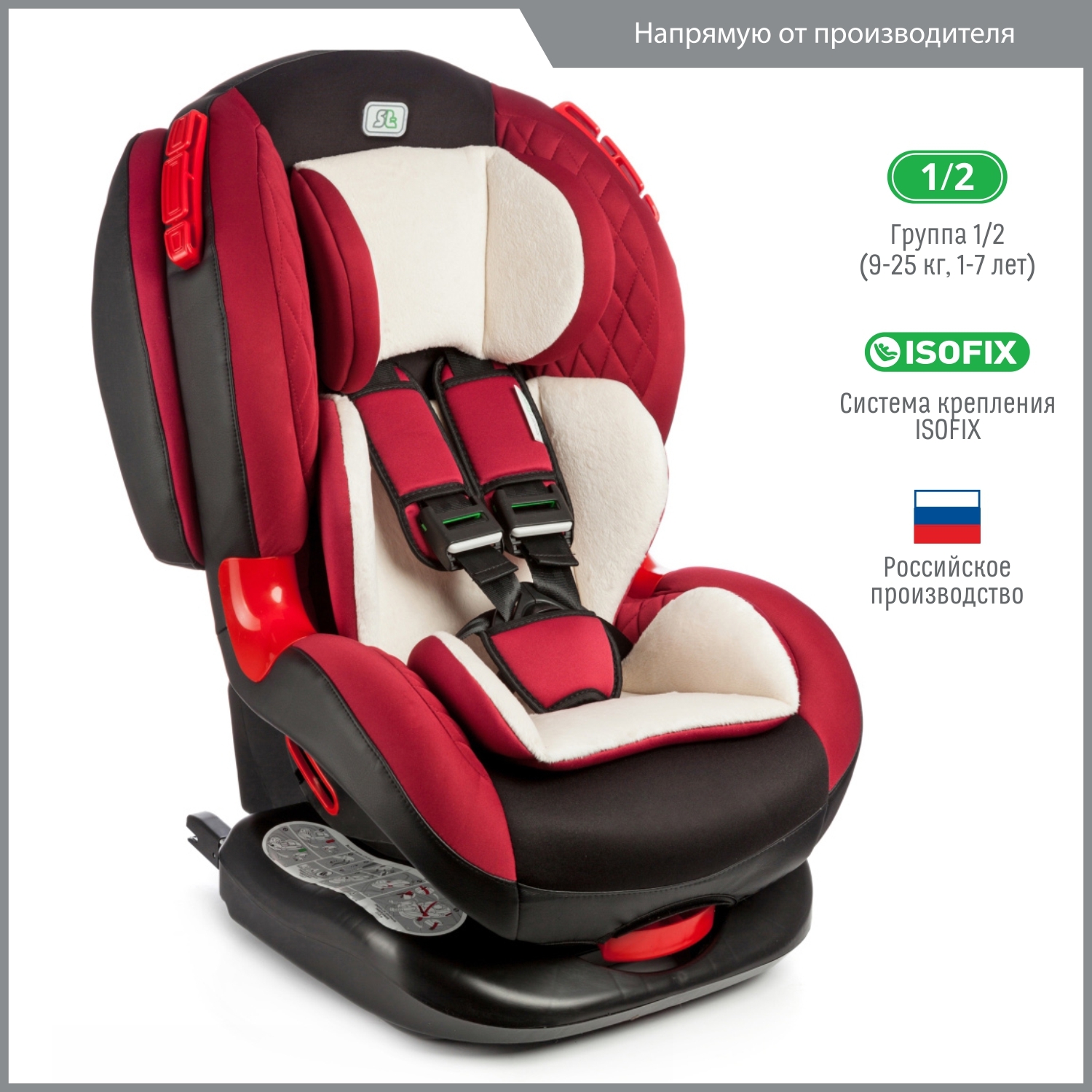 Автокресло детское Smart Travel Premier IsoFix от 9 до 25 кг, бордовое -  купить с доставкой по выгодным ценам в интернет-магазине OZON (161067960)