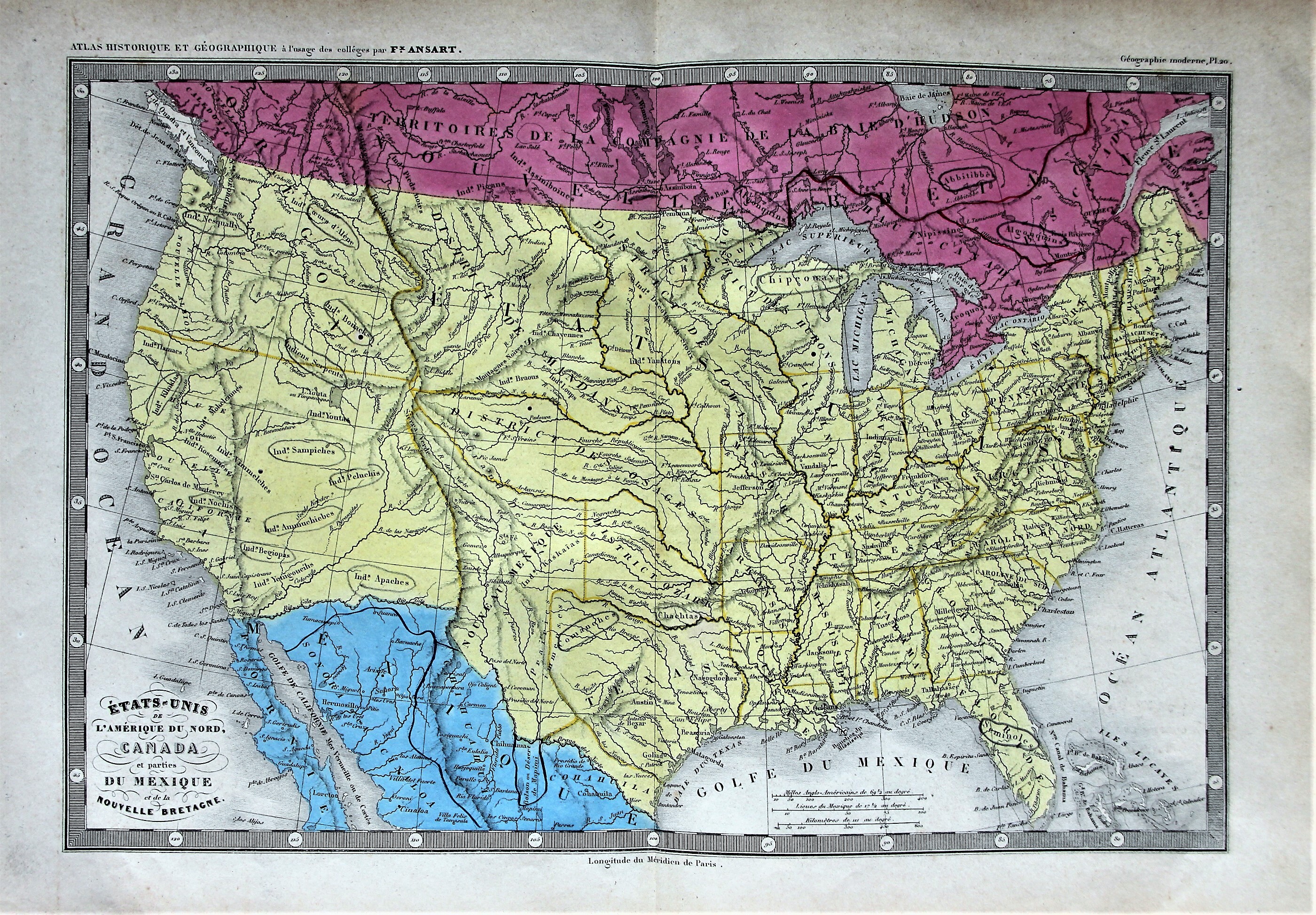 Карта США в 1846 году.