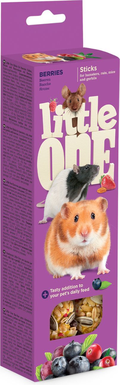 Лакомство для хомяков, крыс, мышей и песчанок Little One Sticks, с  ягодами, 2 х 60 г - купить с доставкой по выгодным ценам в  интернет-магазине OZON (139275010)