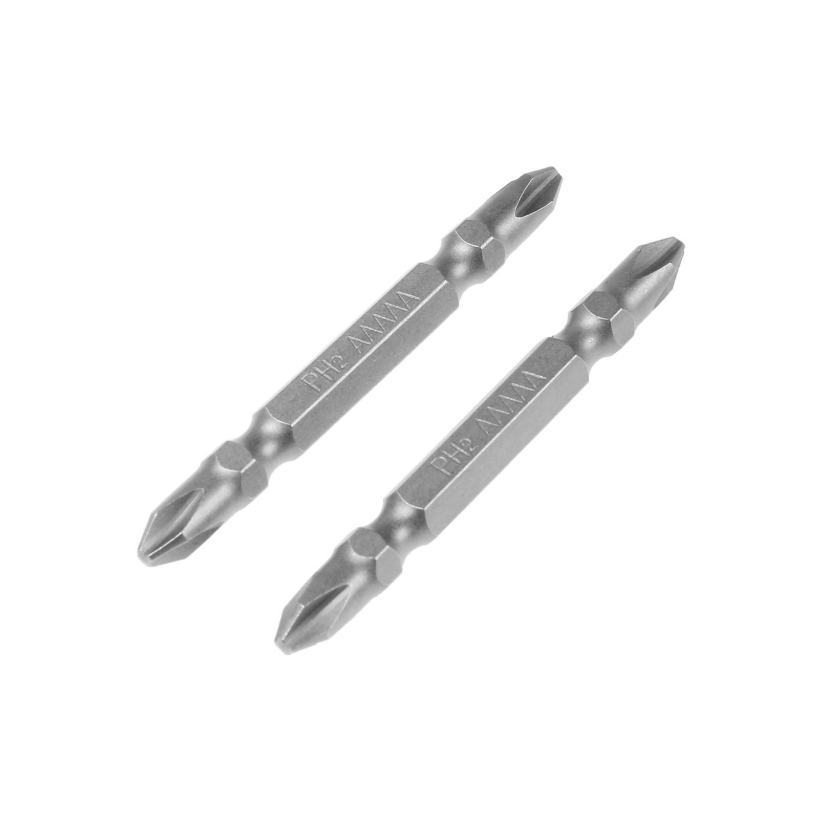 Биты двухсторонниеТундра, намагниченные, сталь CrV, PH2 х 65 мм, 2 шт.