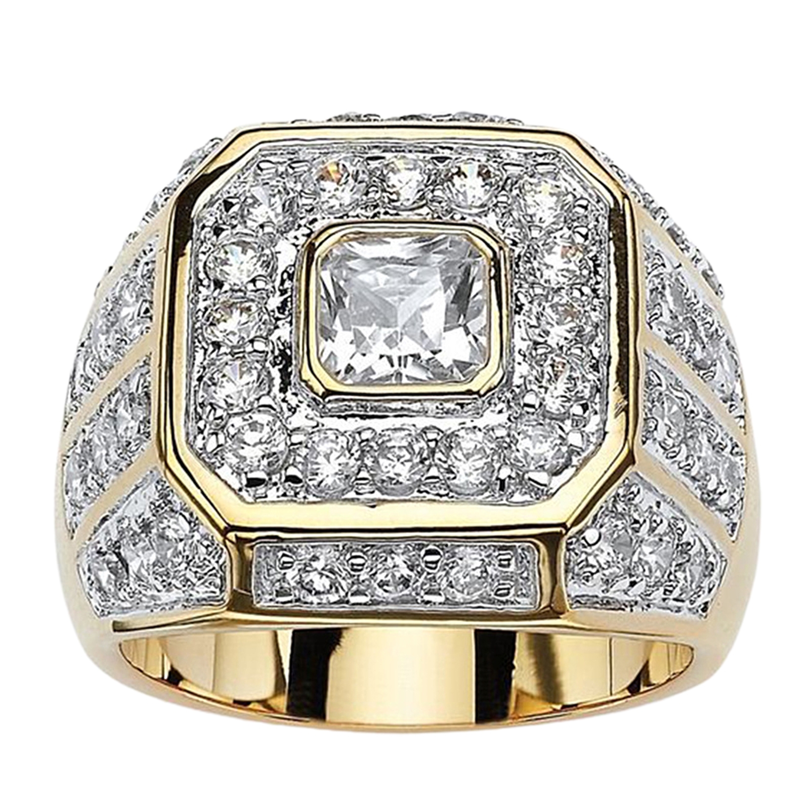 Золотой перстень с бриллиантами 14 карат