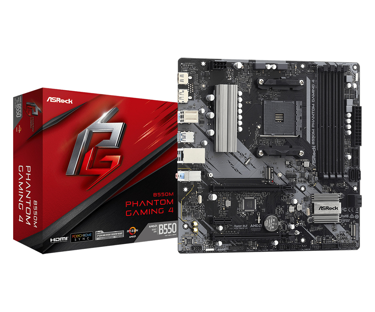 ASRock Материнская плата B550M Phantom Gaming 4 DDR4