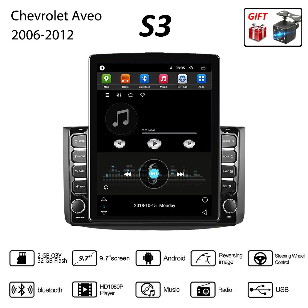 Штатная магнитола 2 дин Андроид Шевроле Авео/Chevrolet Aveo 2006-2012, S3  2+32Гб Android Auto-Carplay-Gps навигатор-Мультимедиа автомабиля2 DIN -  купить в интернет-магазине OZON с доставкой по России (696944156)