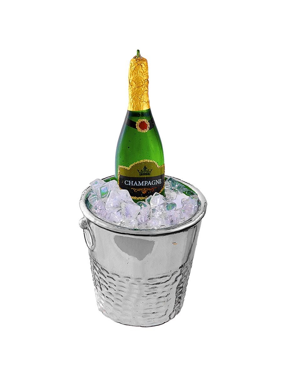 Шампанское иркутск. Новогодняя игрушка шампанское. Шампанское в ведре со льдом красивое. Шампанское Мондоро ведре со льдом. Стеклянное ведро для льда.