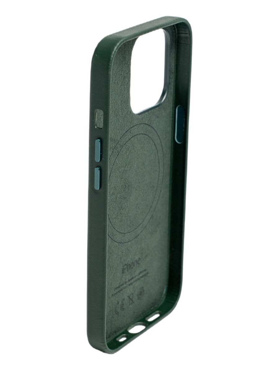 Iphone 13 leather case green sequoia