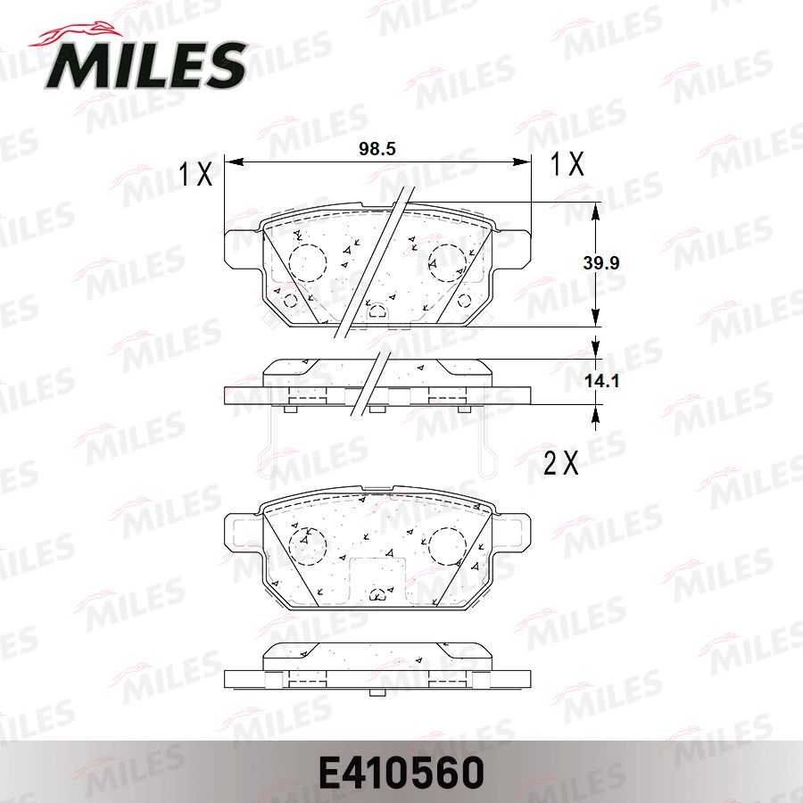 Колодки тормозные Suzuki Swift IV, V 10-, SX4 II 13-, Vitara II 15- задние Miles