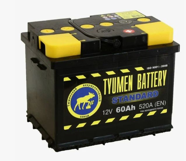 Аккумулятор автомобильный 12v 60 Ah TYUMEN BATTERY STANDARD 60 Ah 520 A обратная полярность 242х175x190 стартерный акб для автомобиля, машины