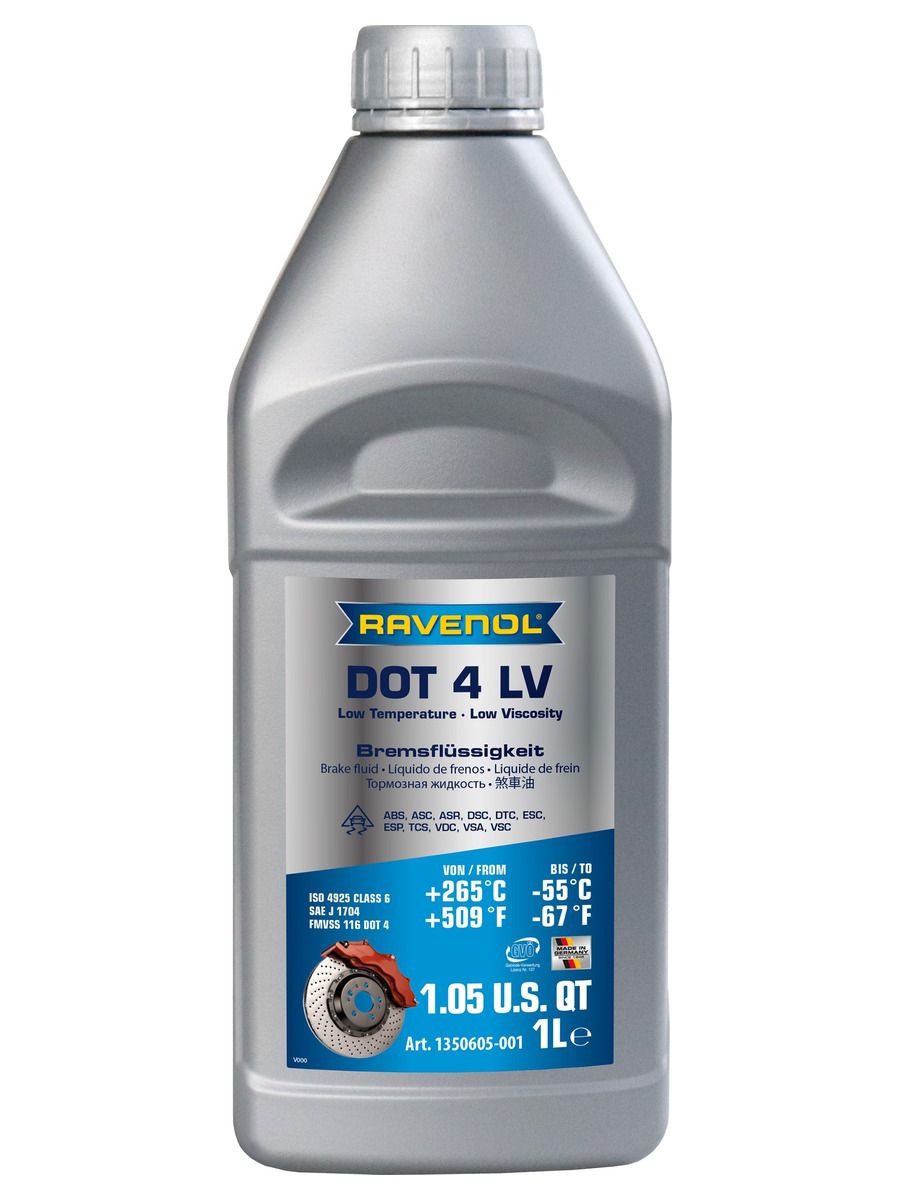 Тормозная жидкость RAVENOL DOT 4 LV (1л)