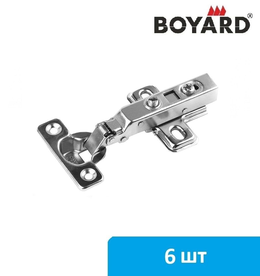 Петля мебельная Boyard NEO mini (накладная) чашка 26 мм с доводчиком - 6 шт