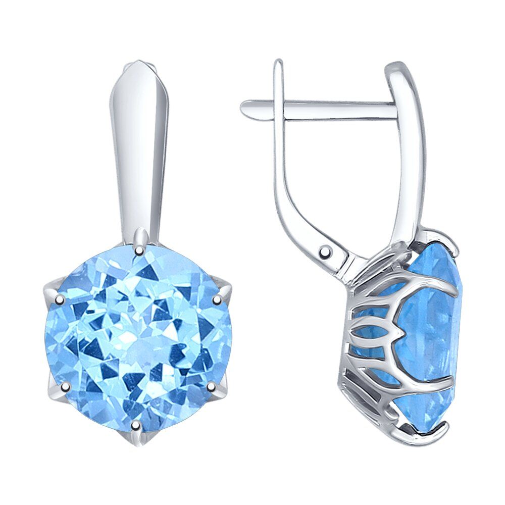 Серьги серебро с камнями (фото) - chicoutfit.ru