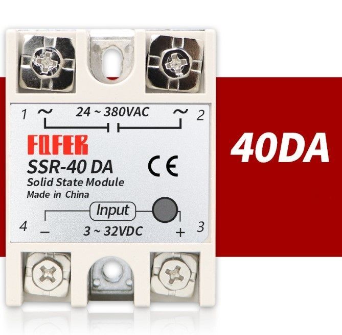 SSR-40DA Однофазное твердотельное реле 40А, управление 3-32VDC