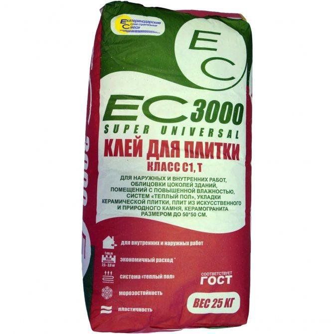 Клей для плитки ЕС 3000, 25 кг