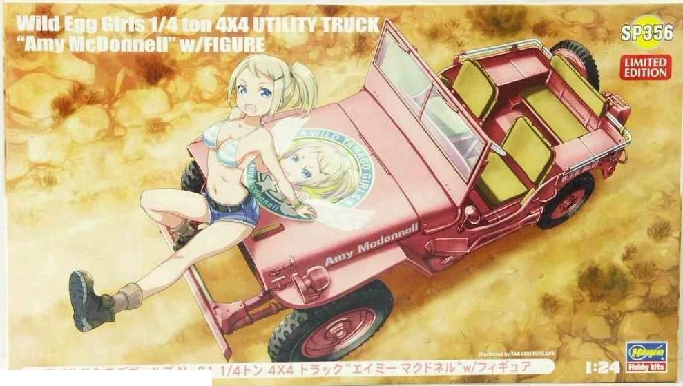 Сборная модель Hasegawa 52156 Машина Wild Egg Girls 1/4 ton 4x4 UTILITY TRUCK Amy McDonnell w/FIGURE