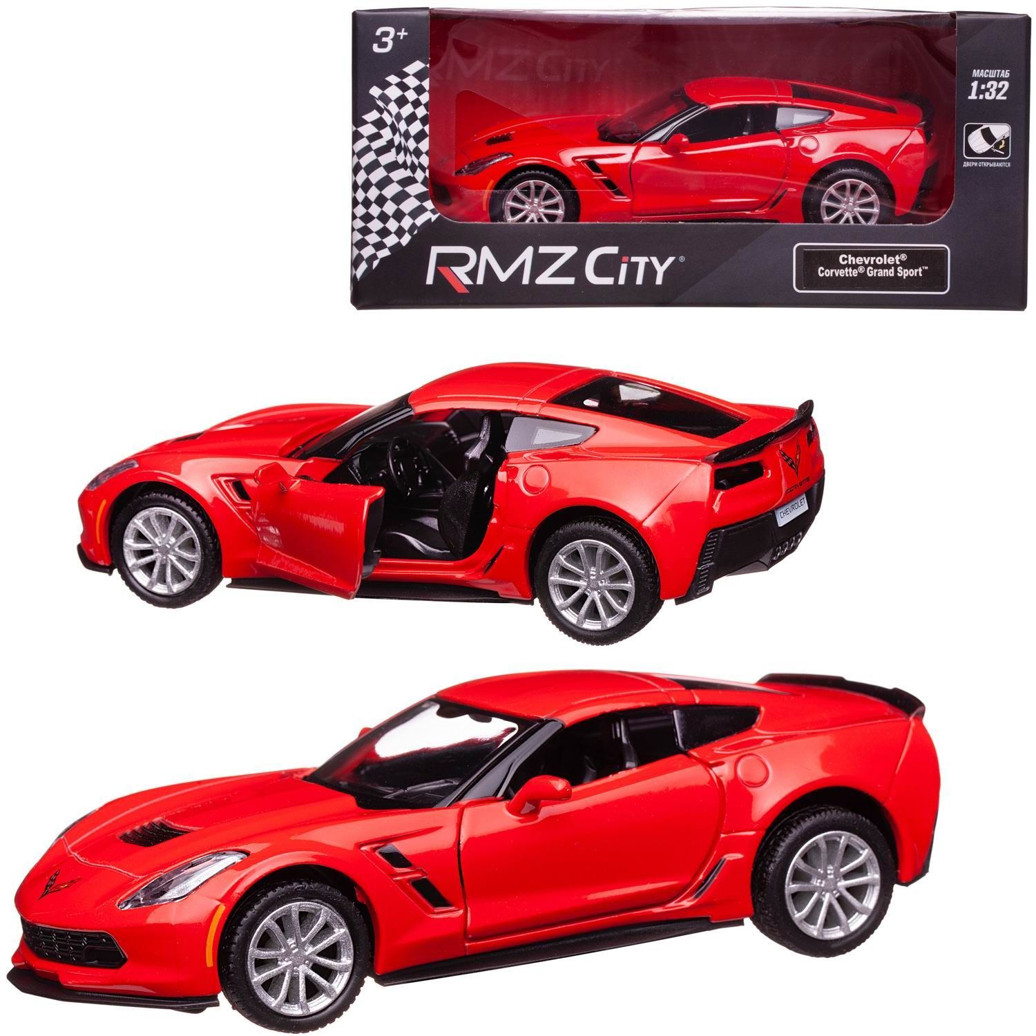 Машина металлическая RMZ City 1:32 Chevrolet Corvette Grand Sport, красный  цвет, двери открываются - купить с доставкой по выгодным ценам в  интернет-магазине OZON (914179437)