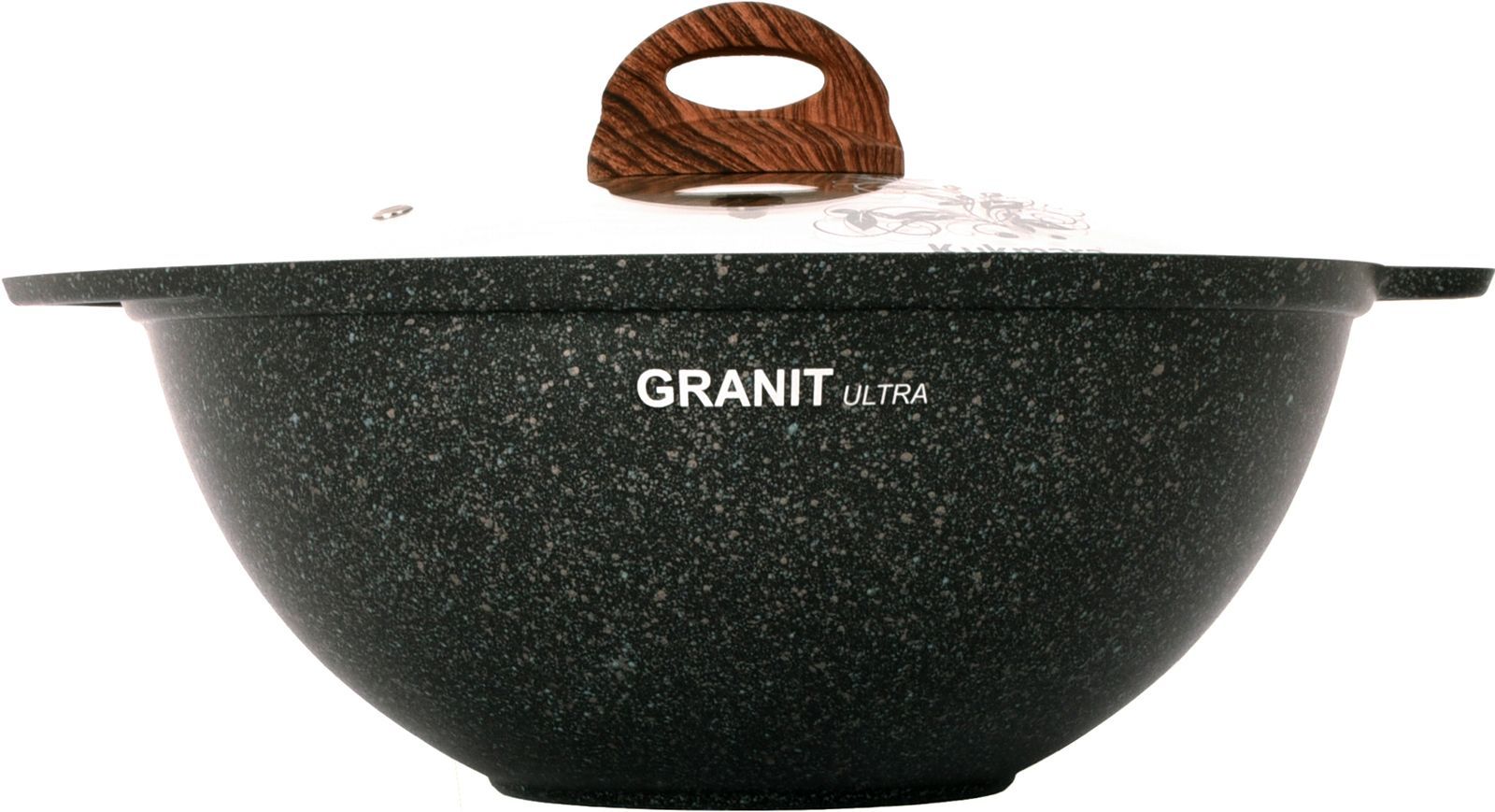 Казан Kukmara 3,5 л Granit Ultra original, алюминий, стеклянная крышка 26см, кго37а