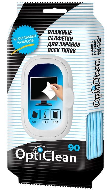 Opti Clean Влажные салфетки для экранов всех типов, 90 шт