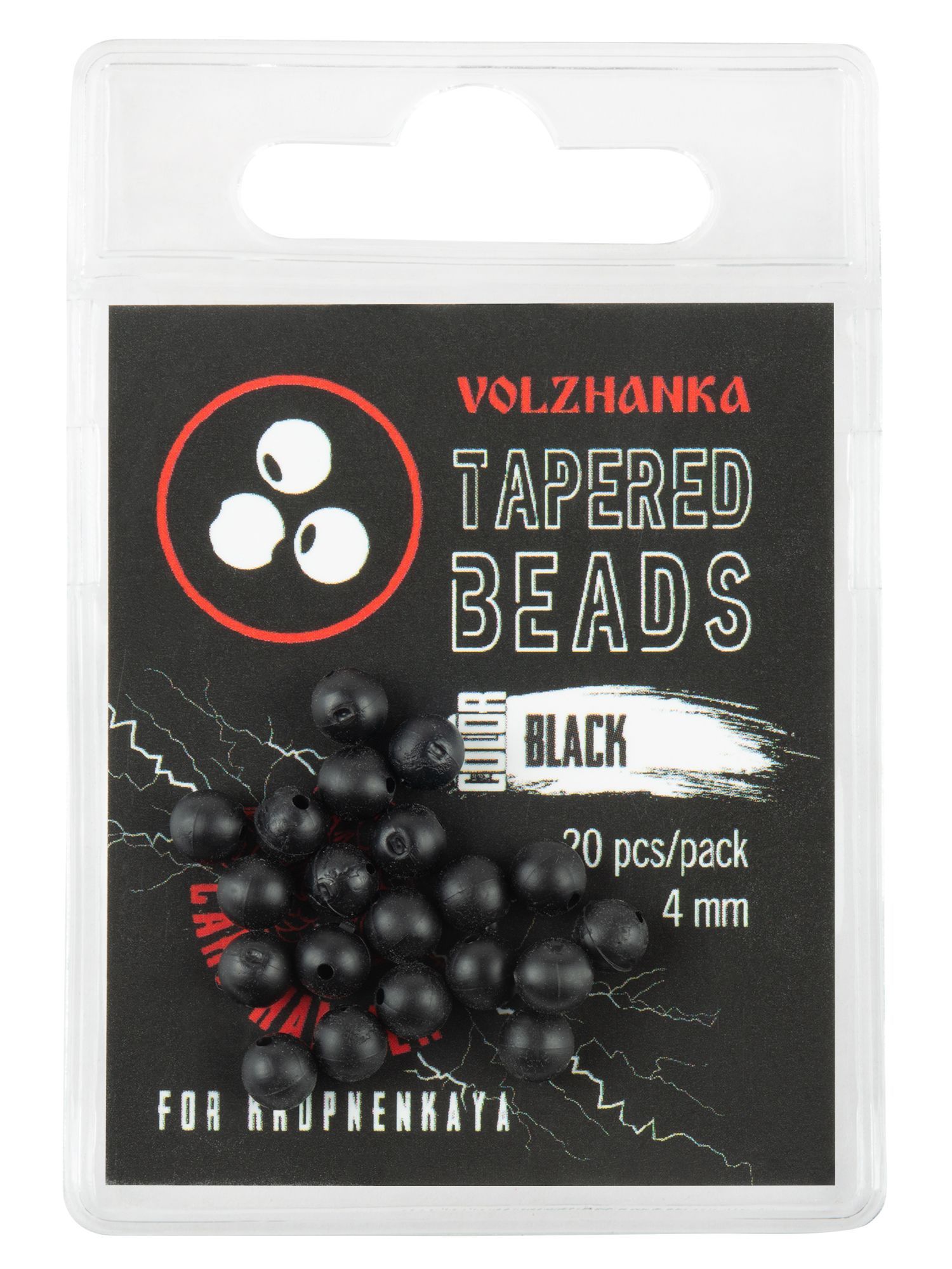 Carp Hammer Бусина с конусным отверстием "Volzhanka Tapered Beads 4мм " цвет Black (20шт/уп)