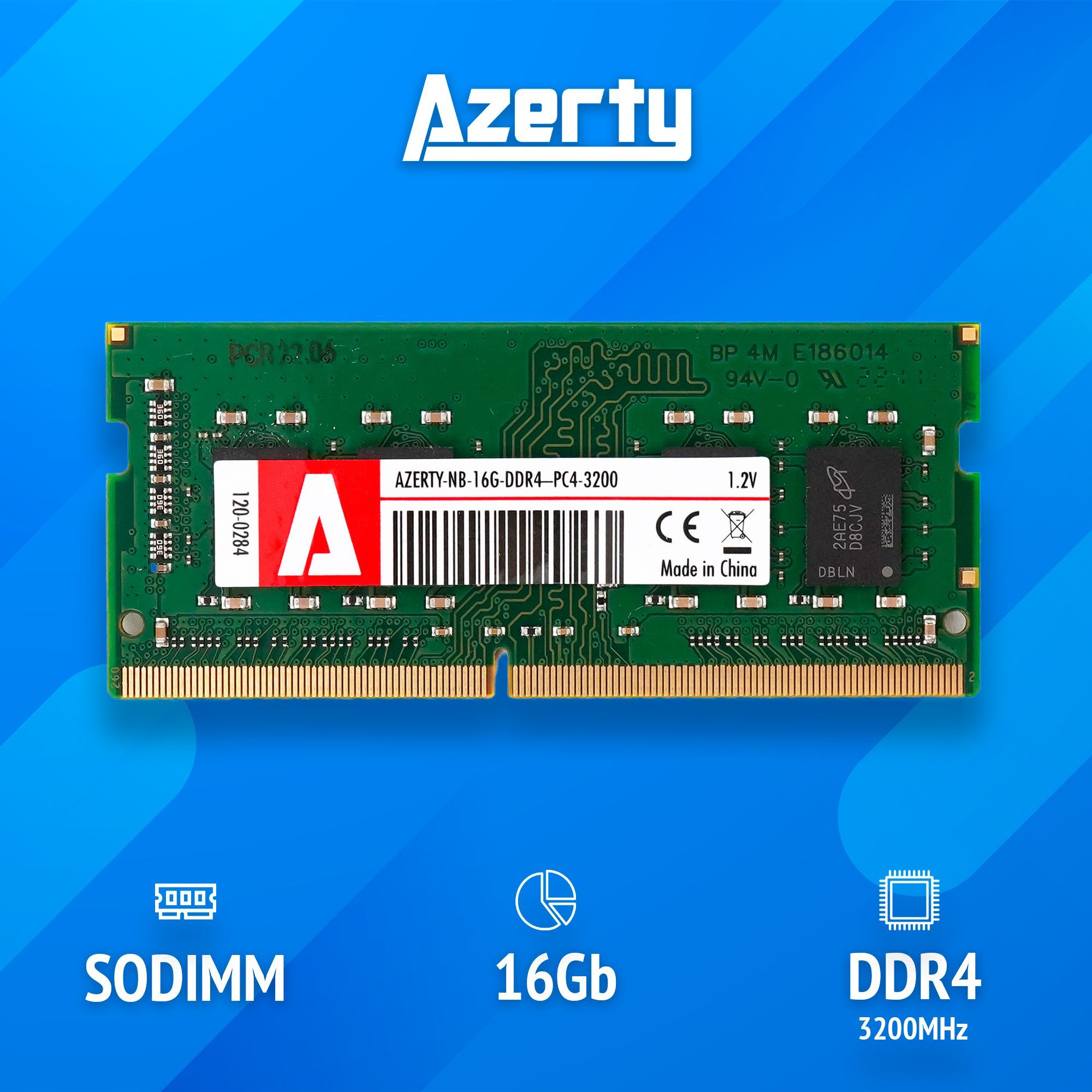 AzertyОперативнаяпамятьSODIMM16GbNB-16G-32001x16ГБ(120-0284)