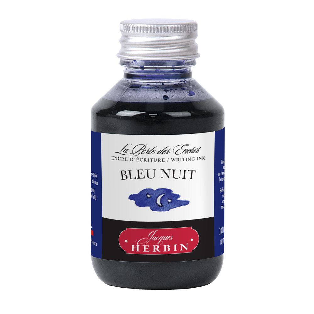 Чернила в банке Herbin, 100 мл, Bleu nuit Синяя ночь