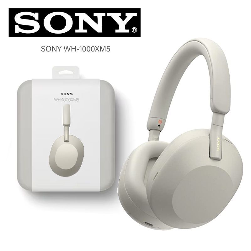 SonyНаушникисмикрофономSonyWH-1000XM5,USBType-C,серебристый