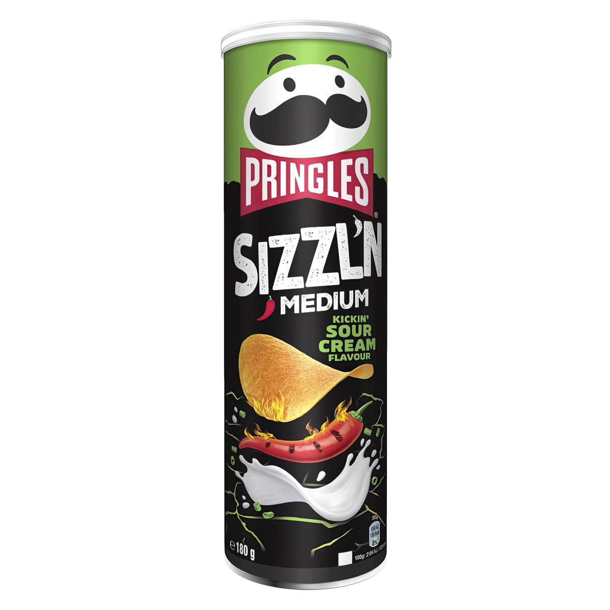 Pringles Sizzl n Medium Kickin Sour Cream 180