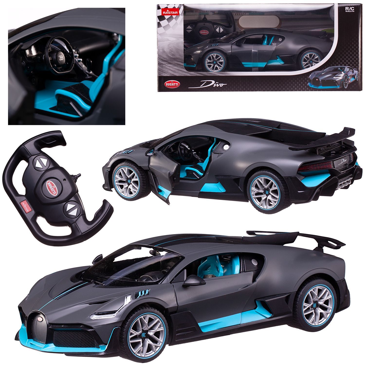 Машина р/у 1:14 Bugatti Divo, 2,4G, цвет серый, фары светятся, двери  открываются в ручную., 33*15.7*8.8 - купить с доставкой по выгодным ценам в  интернет-магазине OZON (1075959008)