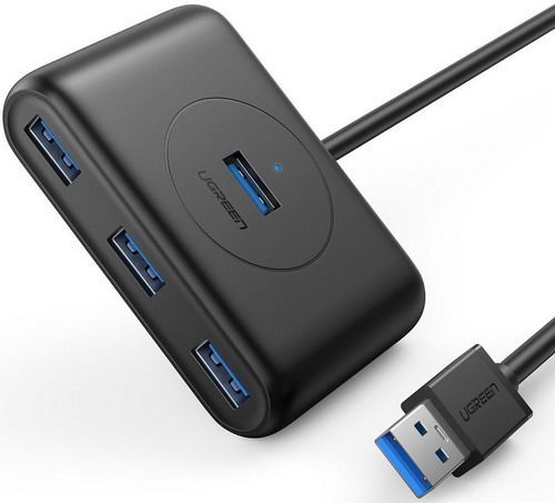 Разветвитель USB Ugreen 4 х USB 3.0, 1 м, черный (20291)