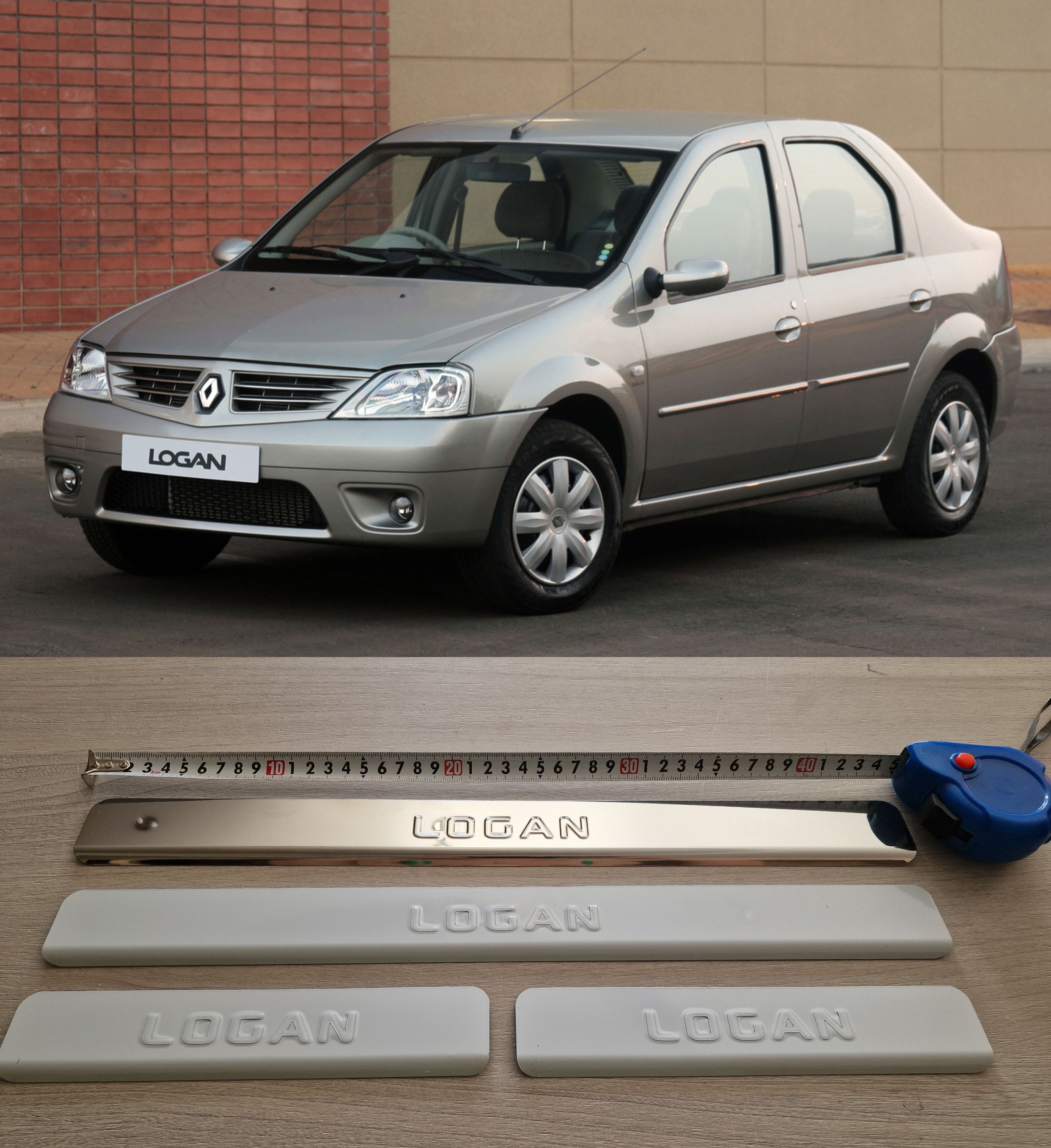 Накладки на пороги Нержавейка для RENAULT Logan 2004-2014 купить по низкой  цене в интернет-магазине OZON (1109045723)