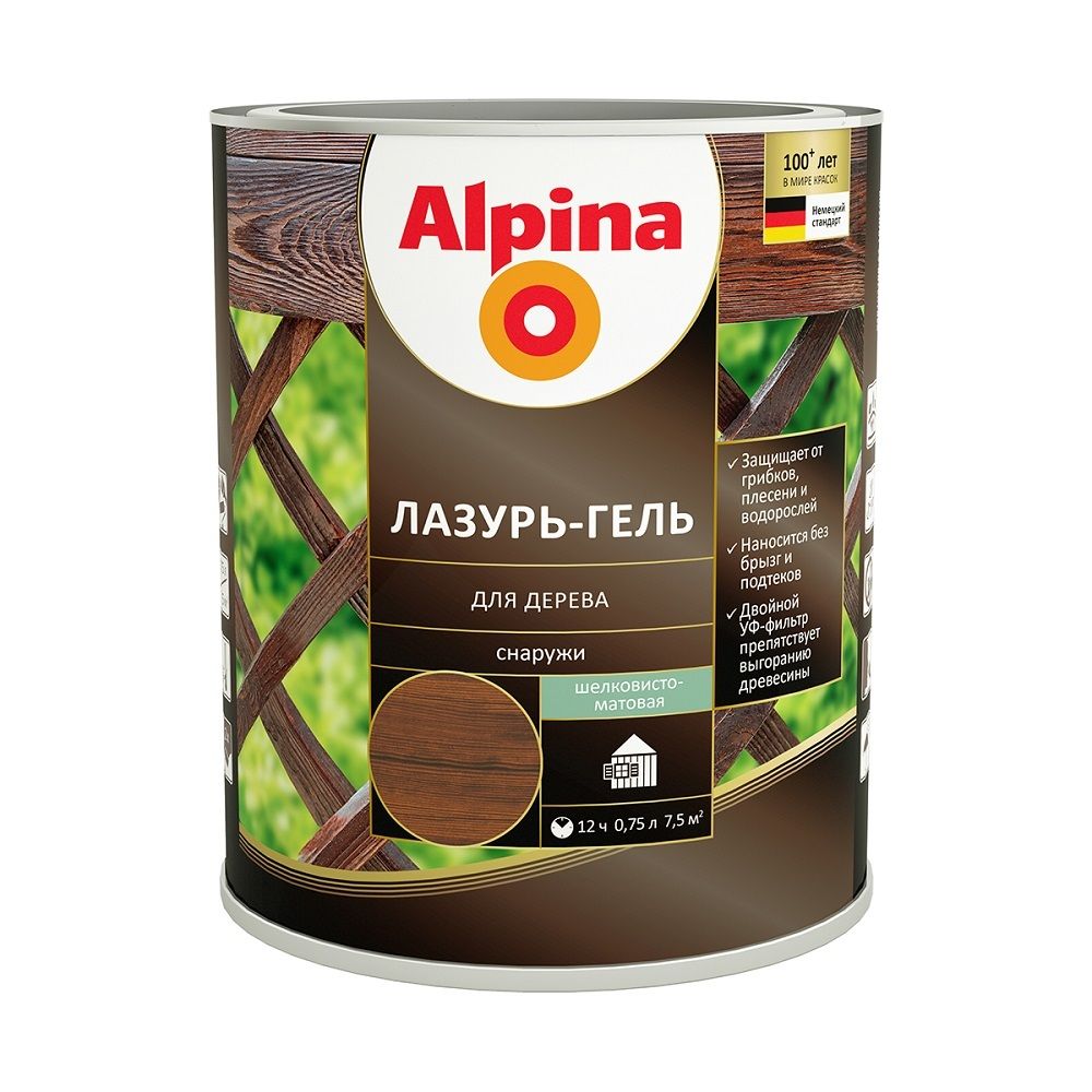 Лазурь-гель для дерева Alpina (0,75л) махагон