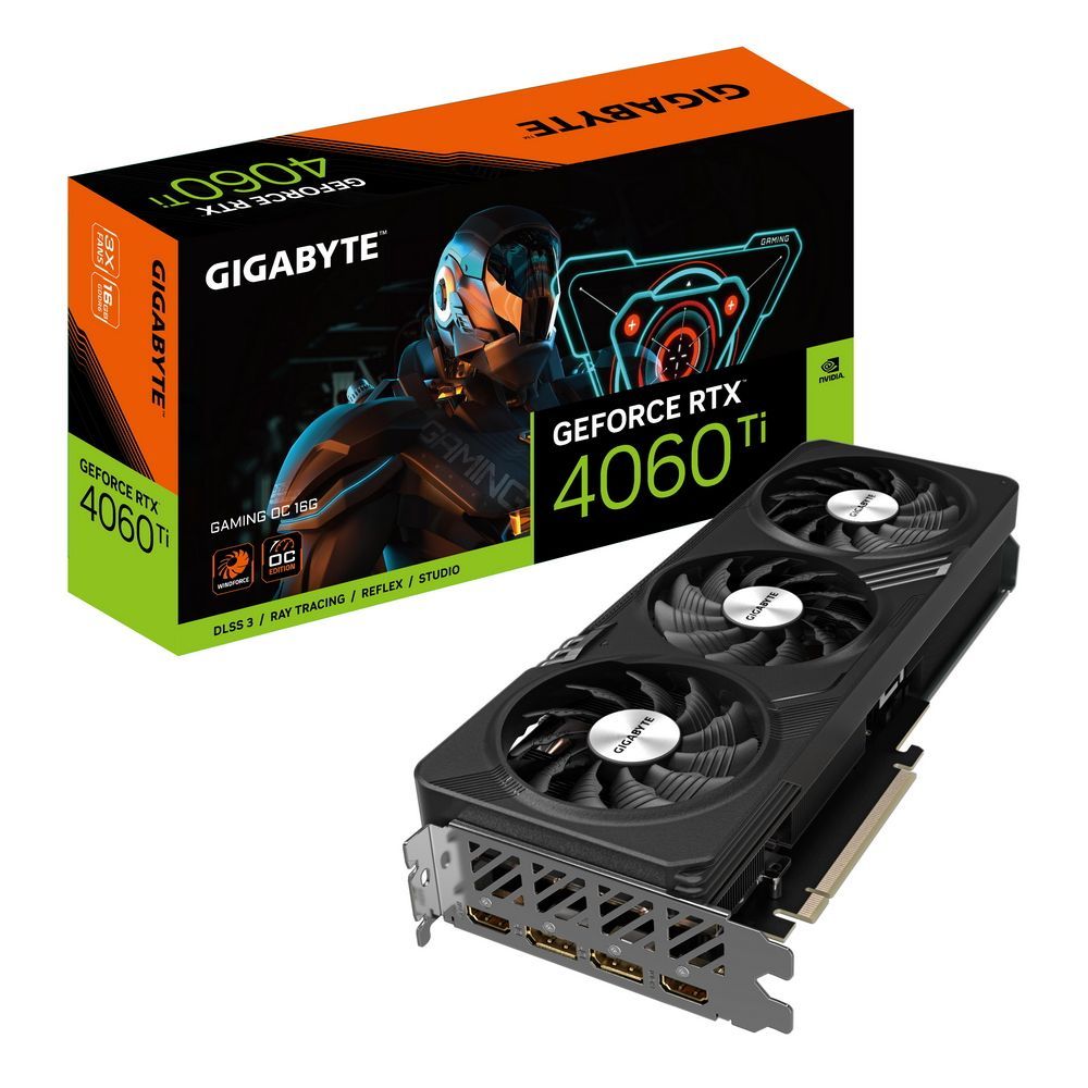 GigabyteВидеокартаGeForceRTX4060Ti16ГБ(GV-N406TGAMINGOC-16GD)