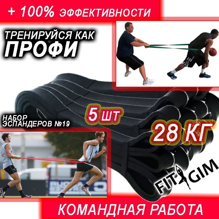 НаборэспандеровдляподтягиванийFITGIM,5шт,черный11-28кг