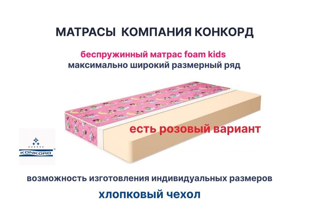 Характеристики Concorde. Матрас Foam Kids.