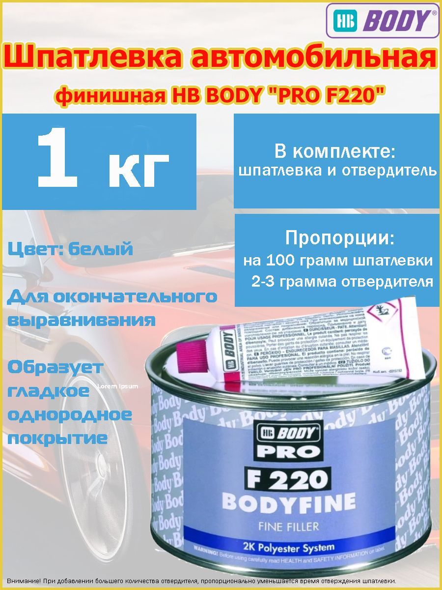 Автомобильные шпаклевки HB Body (ХБ Боди) – купить шпатлевку автомобильную  на OZON по низкой цене