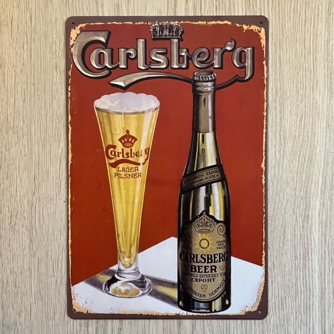 Табличка металлическая интерьерная пиво Carlsberg