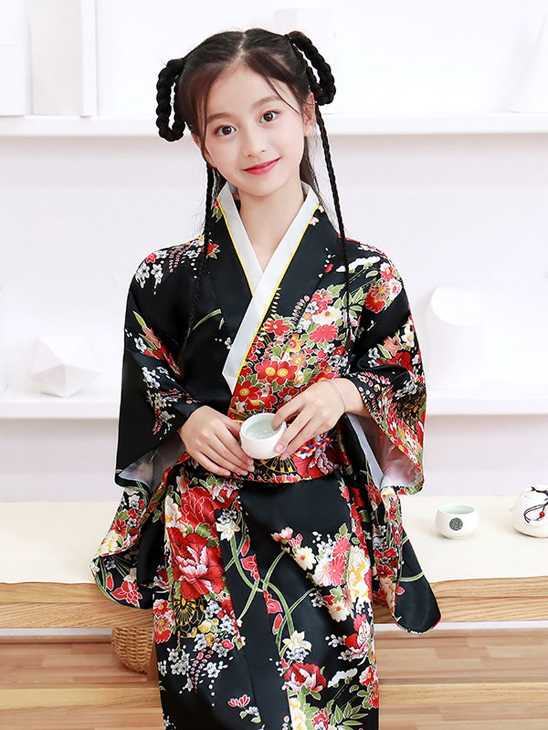 Детское кимоно, японский халат, платье принцессы для девочек, китайская оде...
