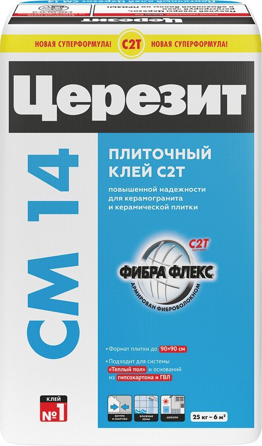 Плиточный клей цементный Церезит CM 14 Extra 25 кг