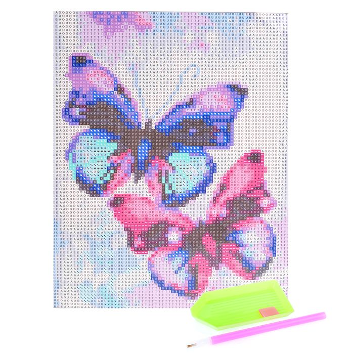 Butterfly 80. Маленькие рисунки бабочек и сердец для алмазной мозаики