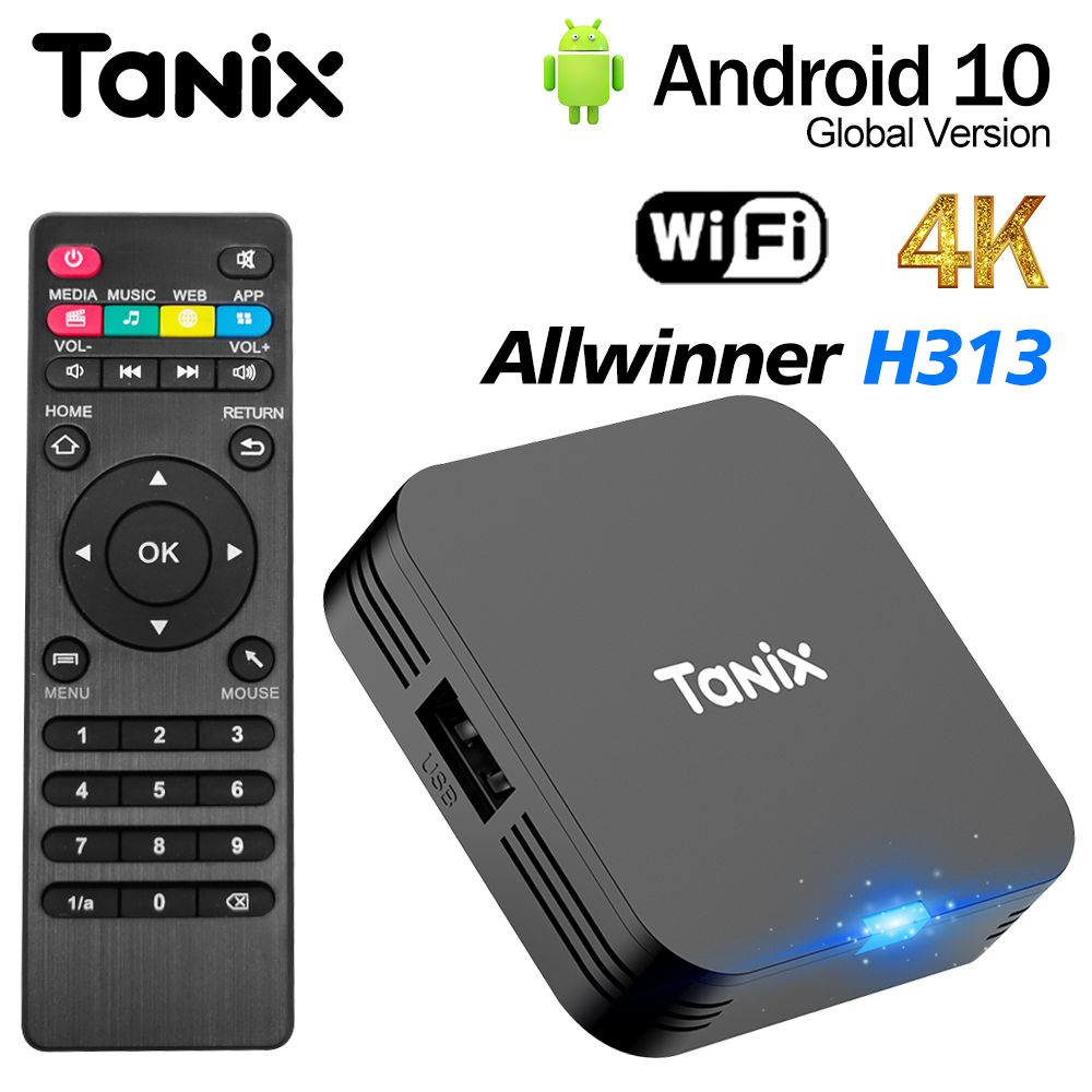 TanixМедиаплеерTX1Android,2ГБ/16ГБ,Wi-Fi,черный