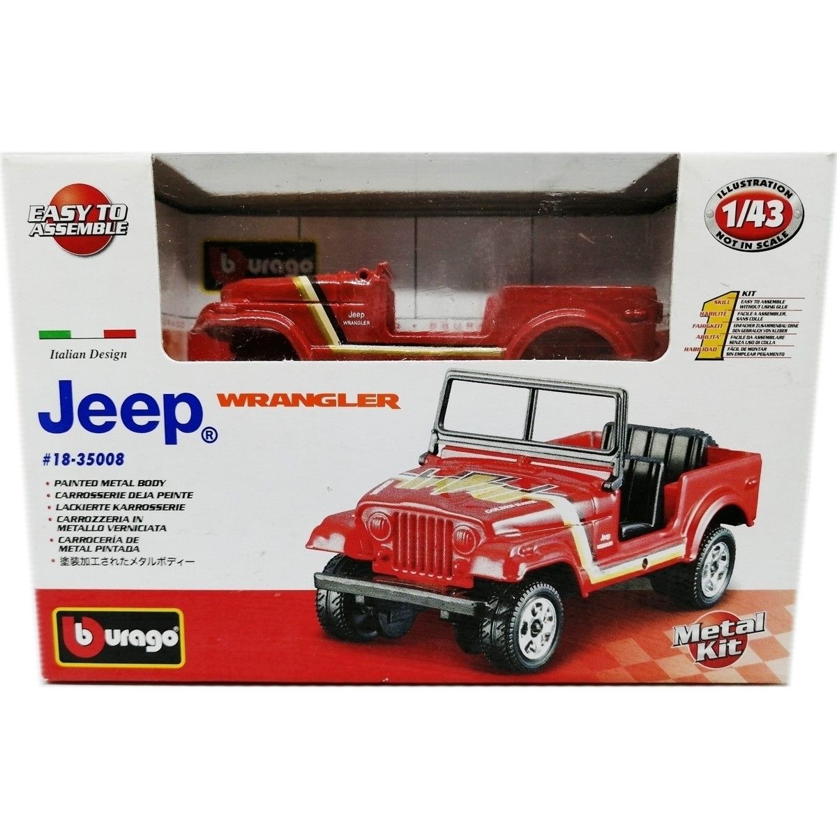 Jeep Wrangler 1:43 Bburago сборная модель автомобиля металлическая машинка  - купить с доставкой по выгодным ценам в интернет-магазине OZON (1348838428)