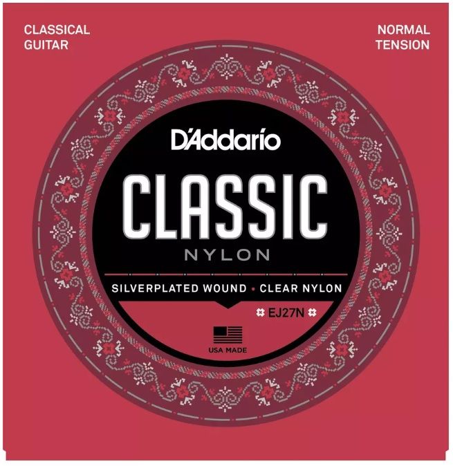 Комплект нейлоновых струн для классической гитары D'Addario EJ27N, нормального натяжения