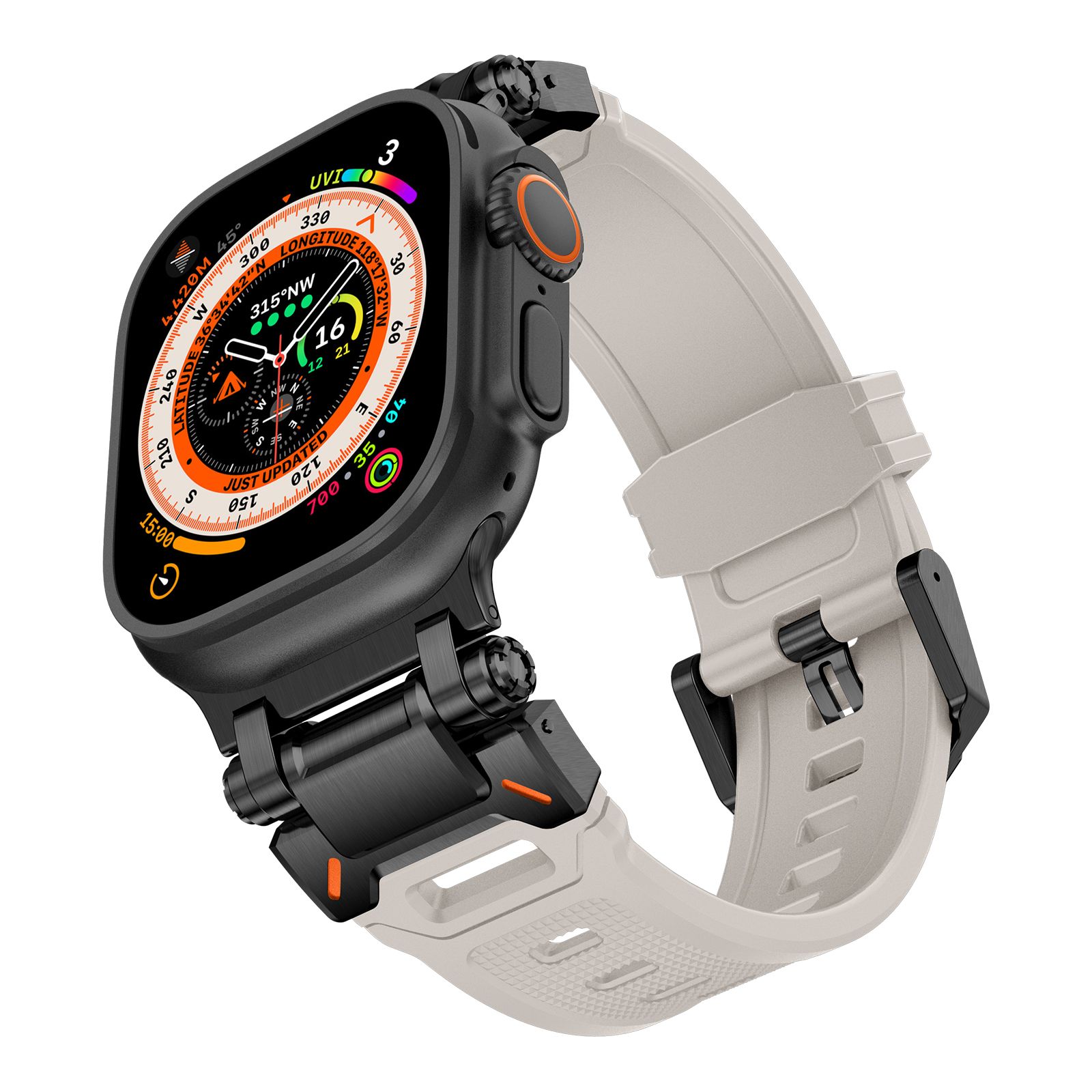 Металл+TPUсиликоновыйремешокдляApplewatchUltra2149MMiwatchseies1046mm98765se44MM45MMбраслет