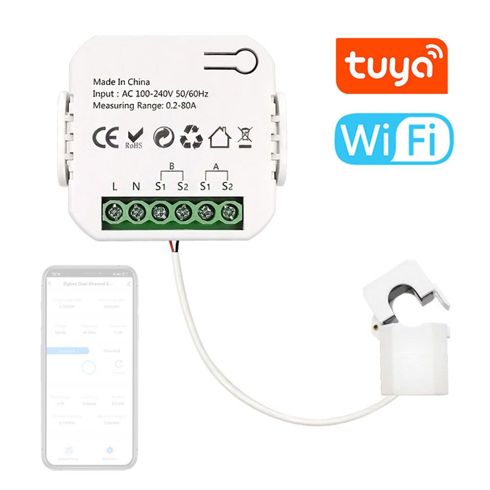 Tuya Wifi Интеллектуальный счетчик энергии Солнечная фотоэлектрическая система