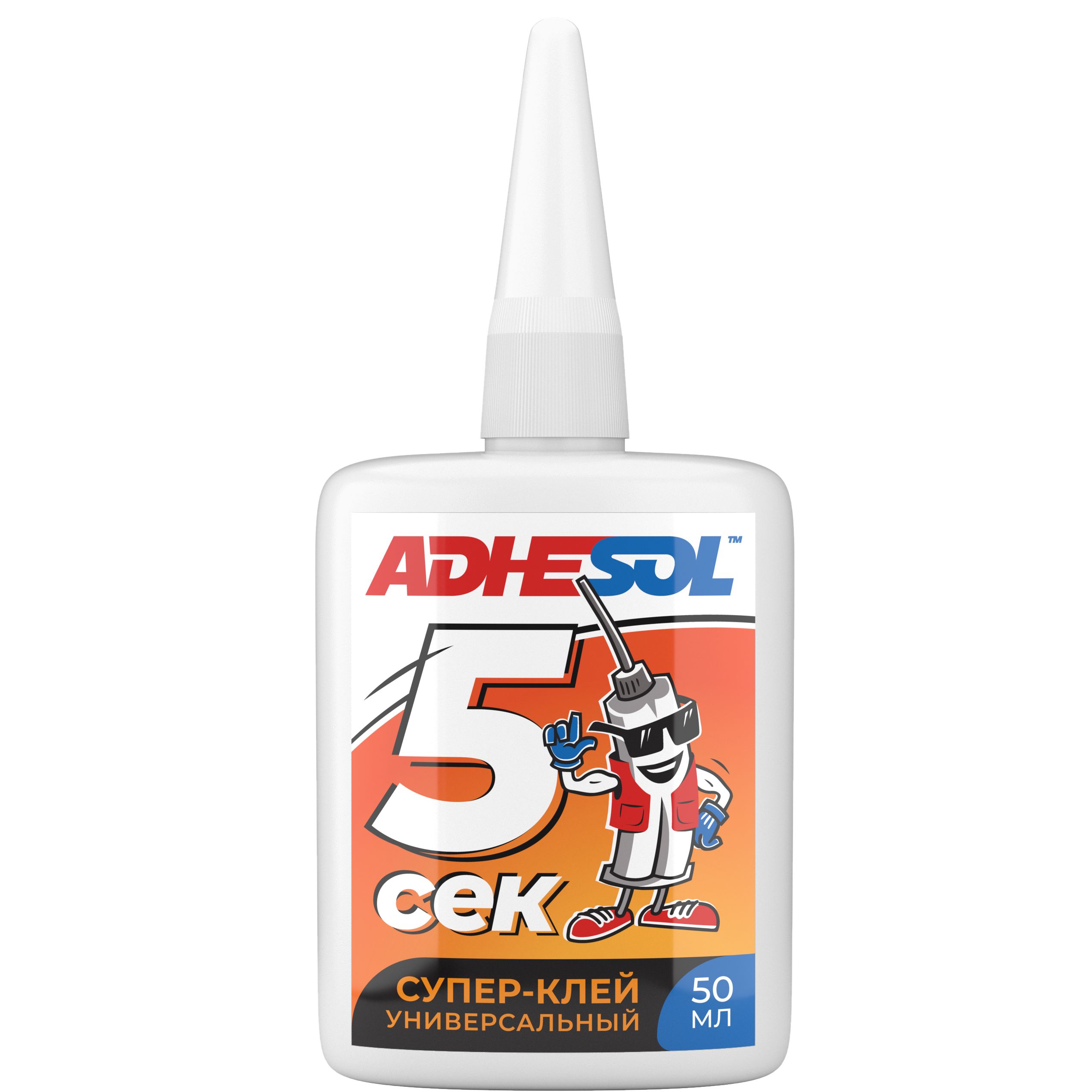 Супер-клей 50мл. ADHESOL 5СЕК