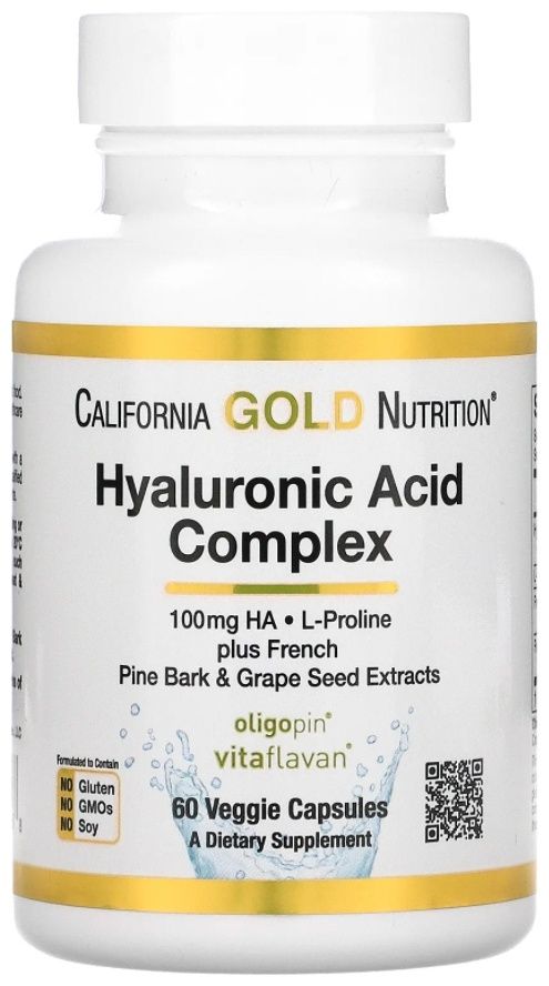 CaliforniaGoldNutritionHyaluronicAcidComplex60veggiecapsules(гиалуроноваякислота)