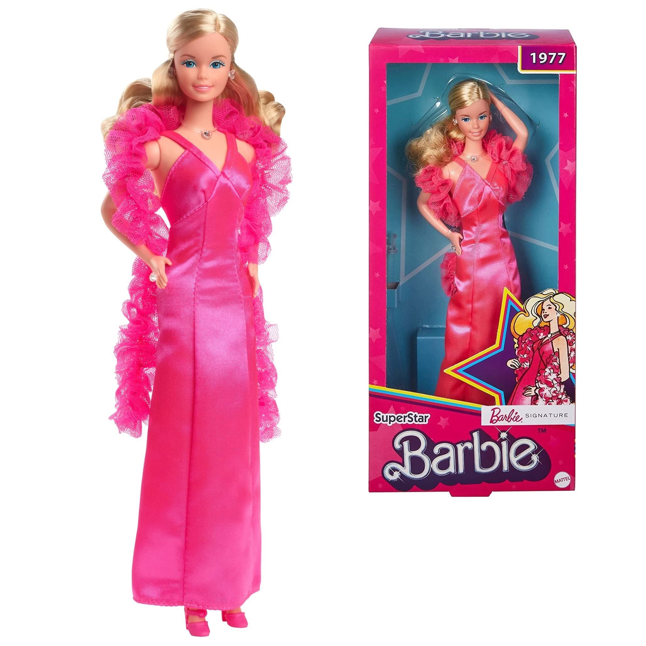 Кукла Mattel Barbie Signature 1977 Superstar репродукция С подставкой для  куклы - купить с доставкой по выгодным ценам в интернет-магазине OZON  (1370085164)